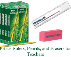 Free Rulers, Pencils, and Erasers for Teachers