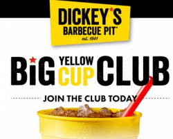 Free Big Yellow Cup at Dickey’s Barbecue Pit