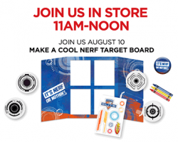 Free Make a Cool Nerf Target Board at JCPenney Stores August 10th