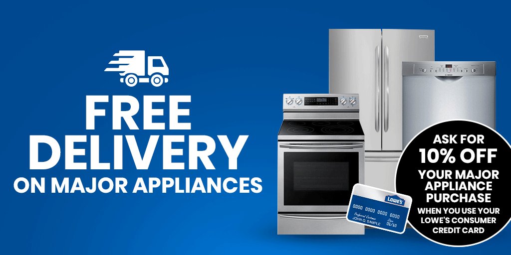 Description: Lowe's Canada on Twitter: "FREE delivery on major appliances 'til ...