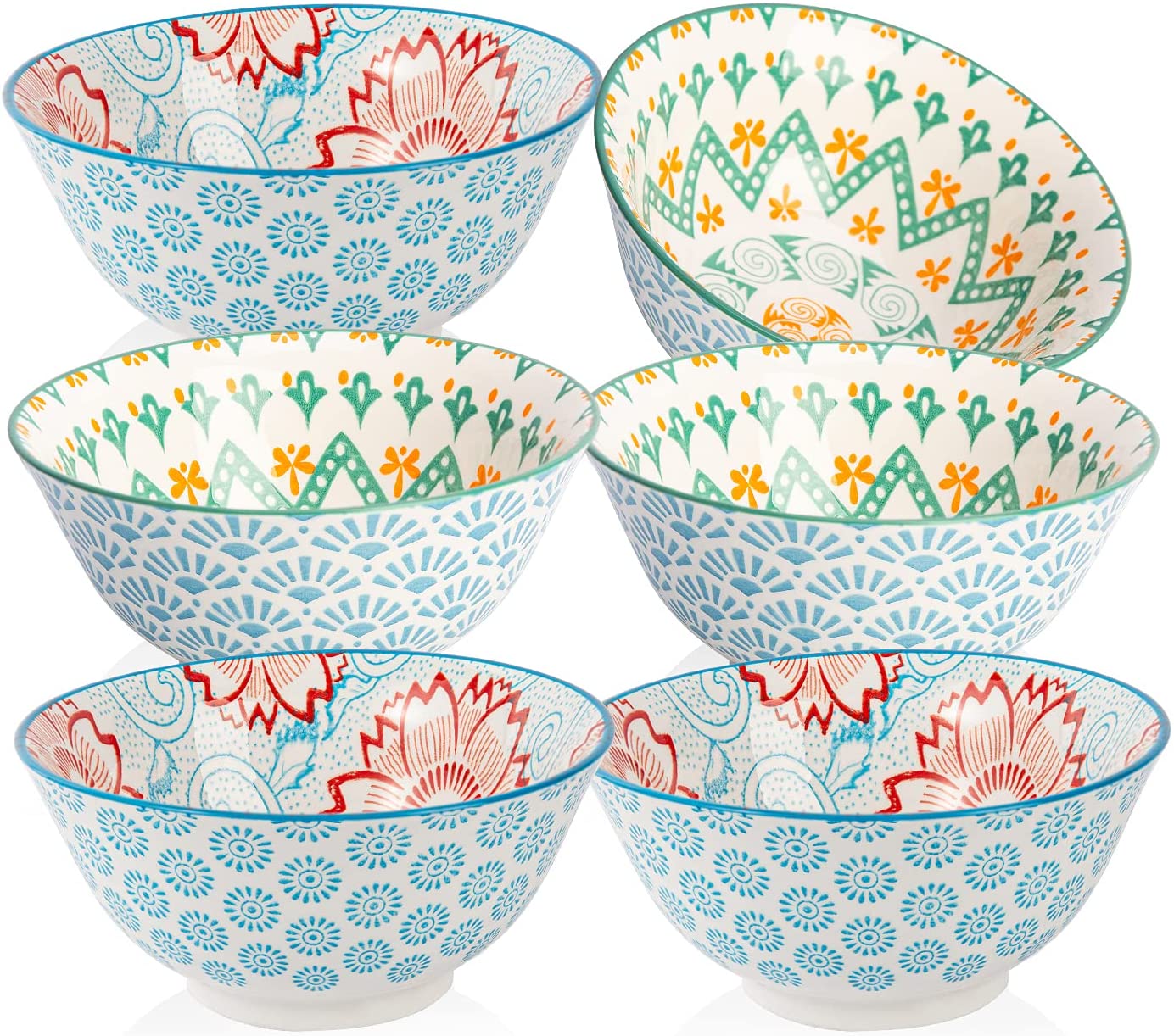 Cibeat Premium Porcelain Bowls Set (With Patterns)