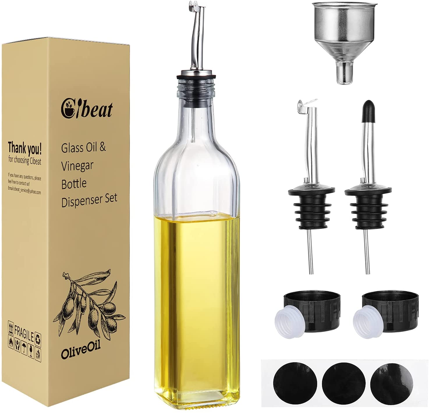 Cibeat Glass Olive Oil Dispenser Bottle