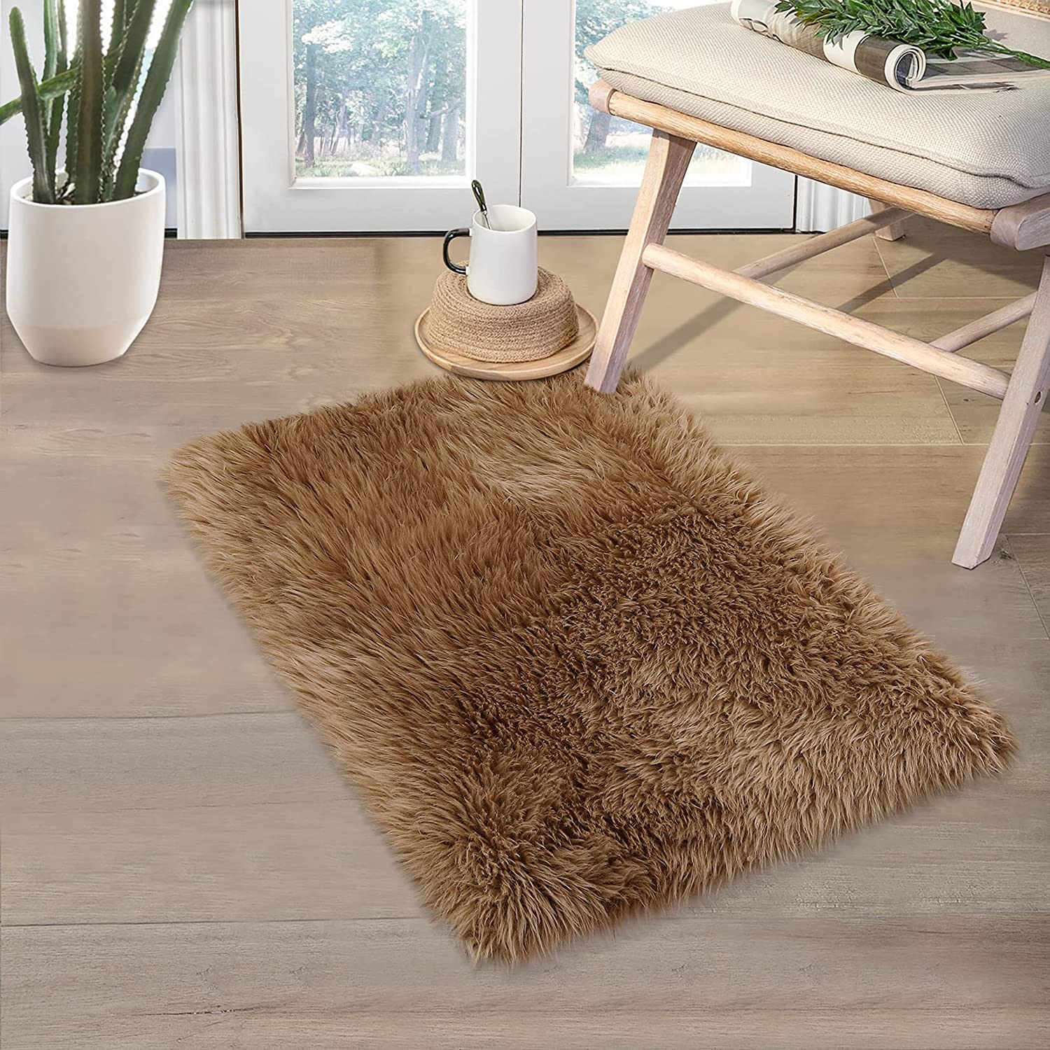 CAROMIO Fluffy Rugs Bedroom Furry Carpet