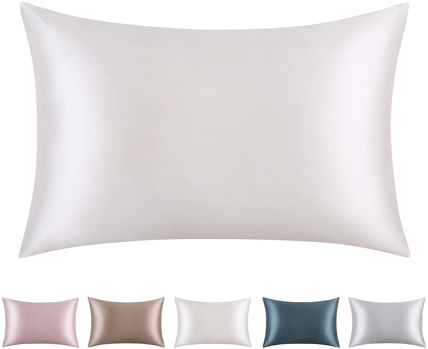 CAROMIO White Silk Cooling Pillowcase