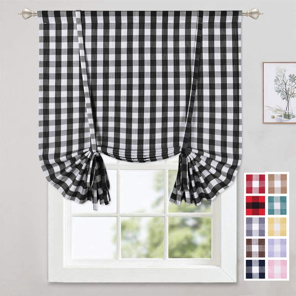 CAROMIO Tie Up Curtains for Kitchen Windows