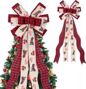 Peousild Christmas Tree Topper Bow