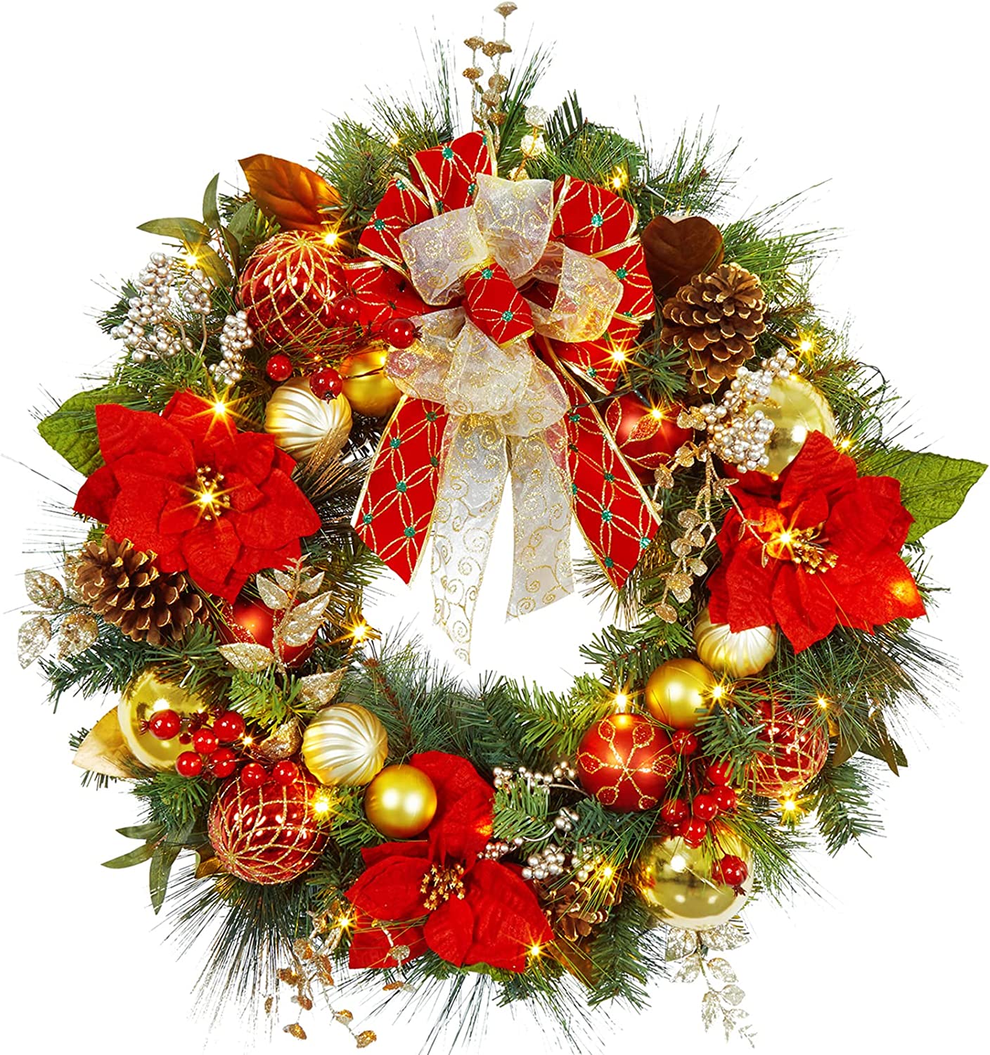 Adeeing Christmas Wreath with Lights