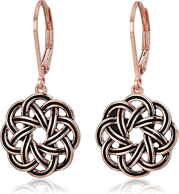 Amazon Collection Sterling Silver Celtic Knot Lever Rose Gold 15% Off Now At $25.50