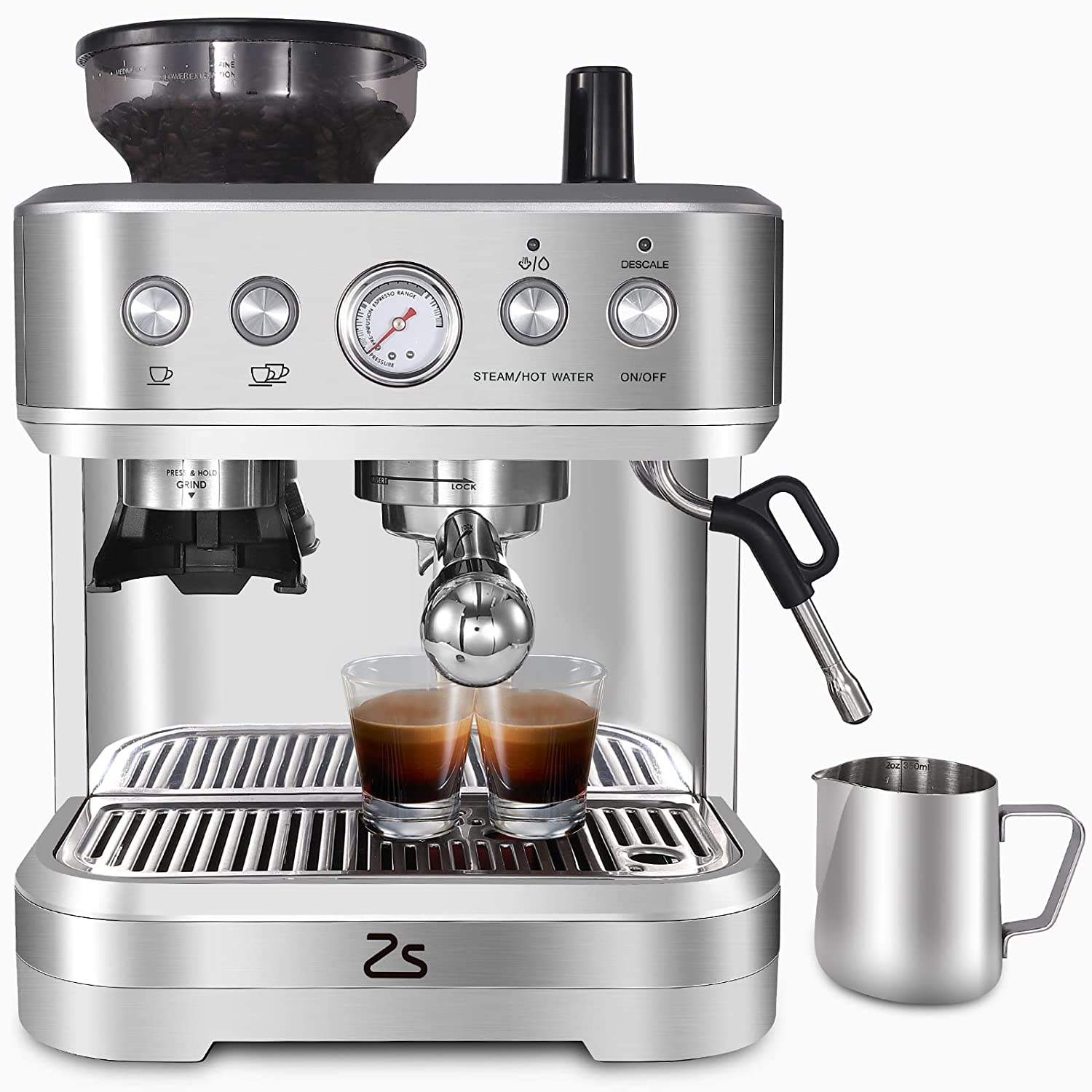 Best Coffee Machine 2023-Zstar Espresso Machine with Milk Frother and Grinder