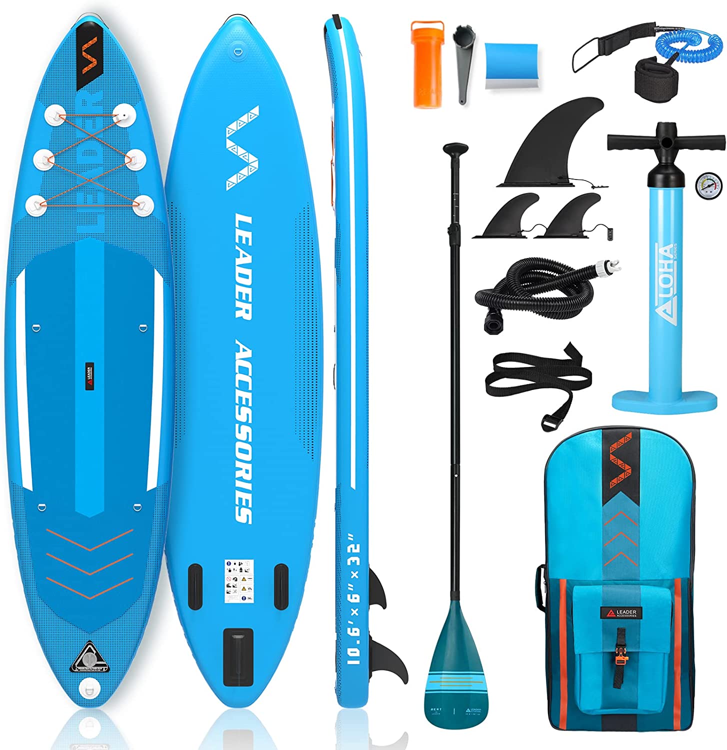 Leader Accessories Inflatable Stand Up Paddle Board Blue 30% Off Now At $139.99