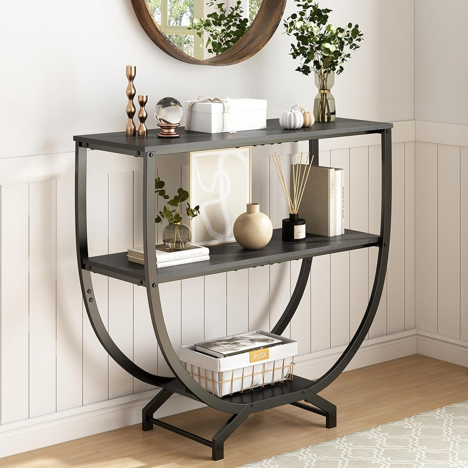 GILLAS Industrial Entryway Console Table 