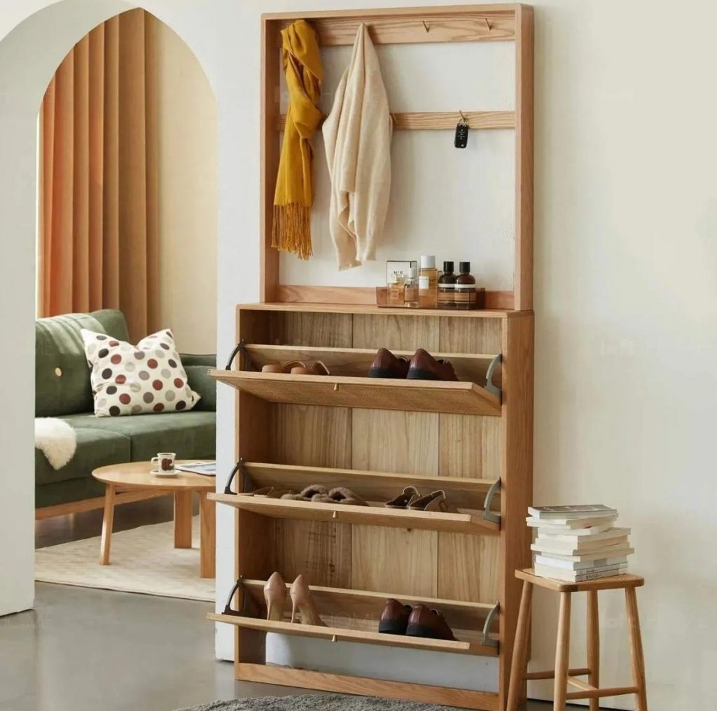 Loft Home Scandinavian Wood Shoe Cabinet