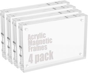 4 Packs 5"x7" Magnetic Tabletop Picture Frames