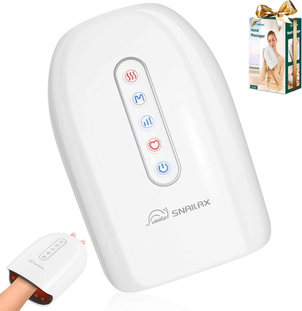Snailax Cordless Hand Massager with Heat and Compression