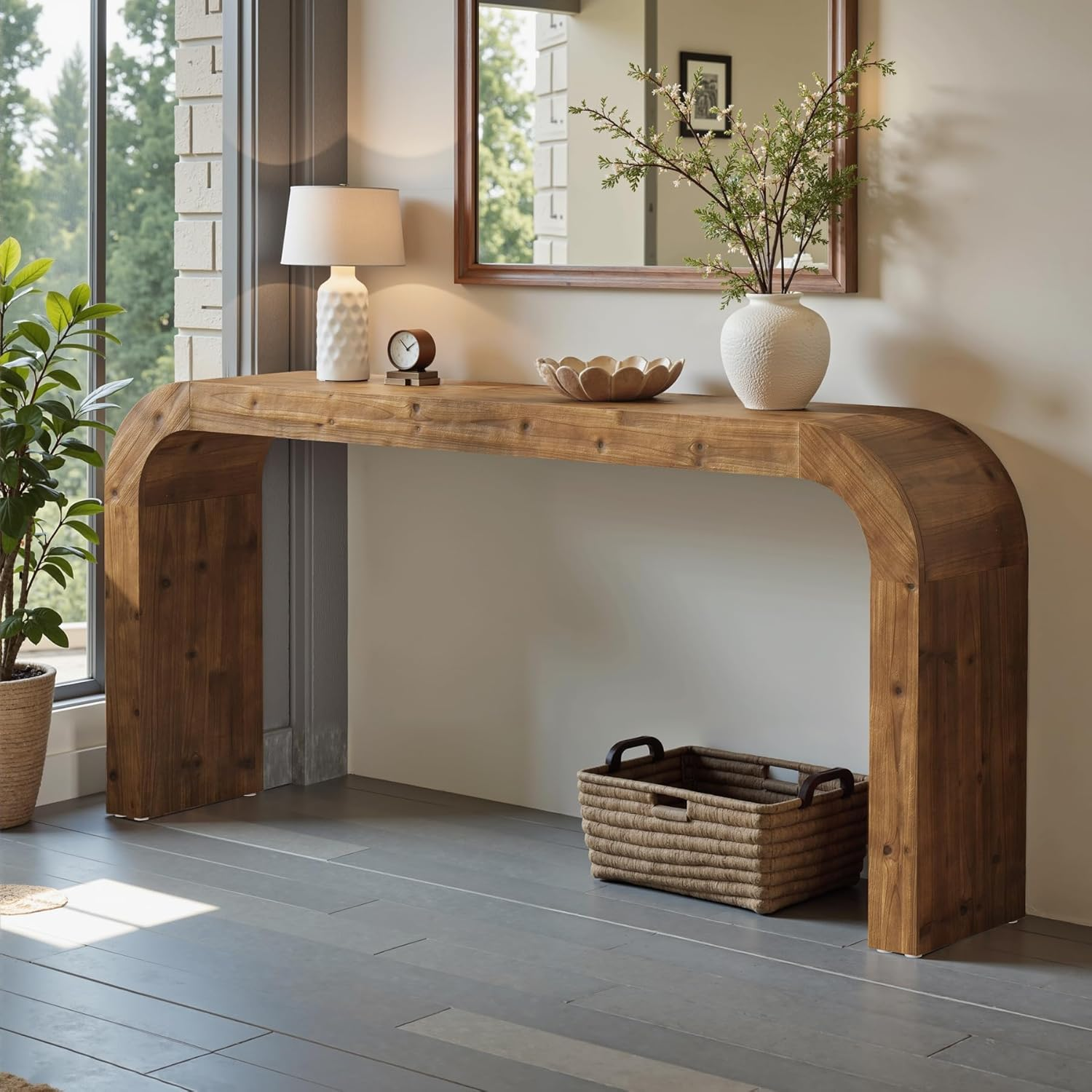 TRIBEWOOD Farmhouse Waterfall Console Table