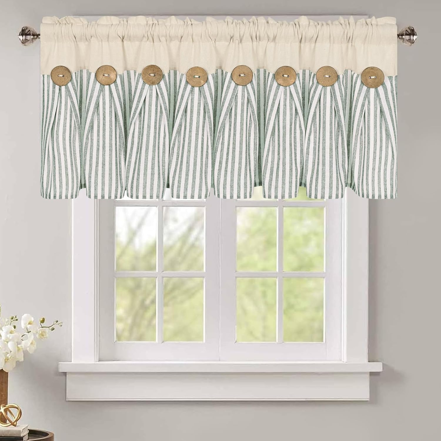 ASPMIZ Farmhouse Kitchen Valance Curtains