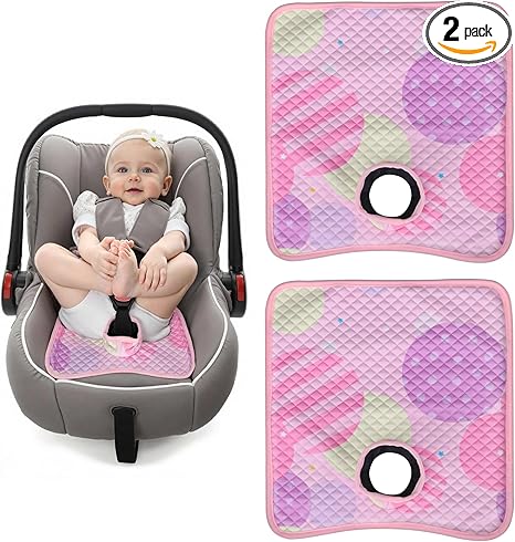 Car Seat Potty Training Protector, Waterproof Car Seat Liner with Anti-Slip Backing, Machine Washable Car Seat Cover for Baby Toddler Carseat, Stroller (Pink, 2PC)