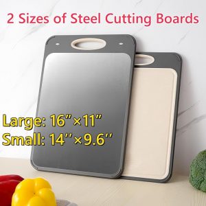Frezonika 2 Packs Double Sided Steel Cutting Boards