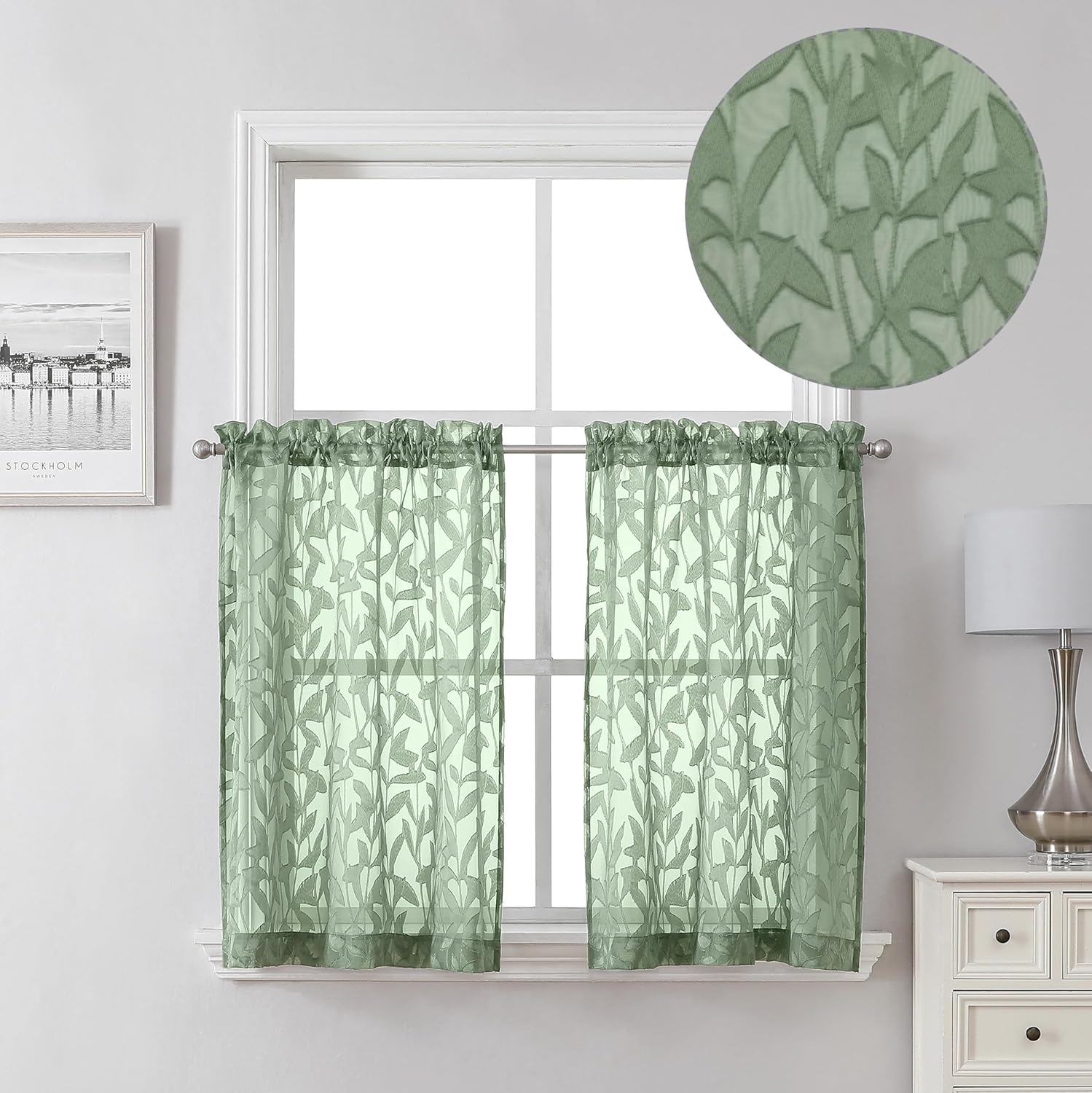 Lecloud Jacquard Kitchen Curtains