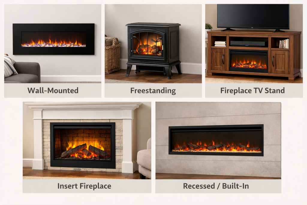 Main Types of Electric Fireplaces