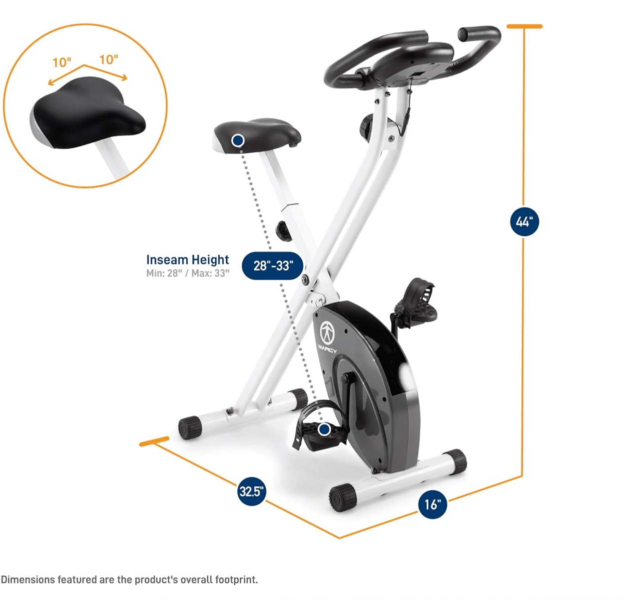 Marcy Foldable Upright Exercise Bike