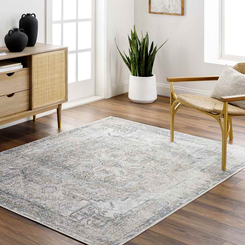 Mark & Day Dry Ridge Traditional Taupe Washable Area Rug