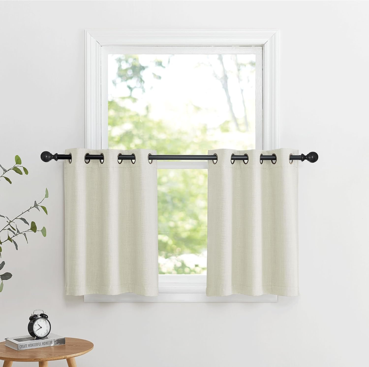 NICETOWN Window Treatment Farmhouse Valances Blackout Tier C
