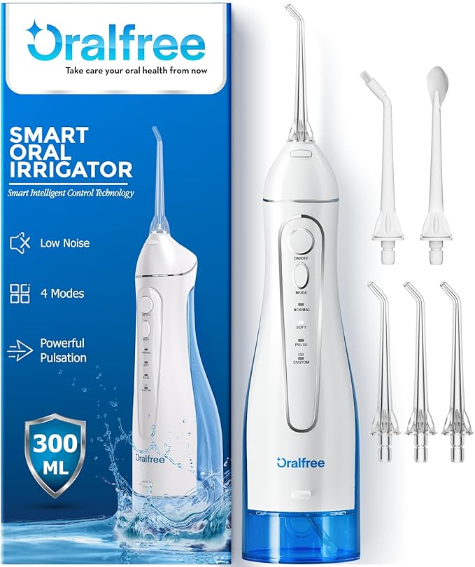 Oralfree Water Dental Flosser Cordless for Teeth Cleaning