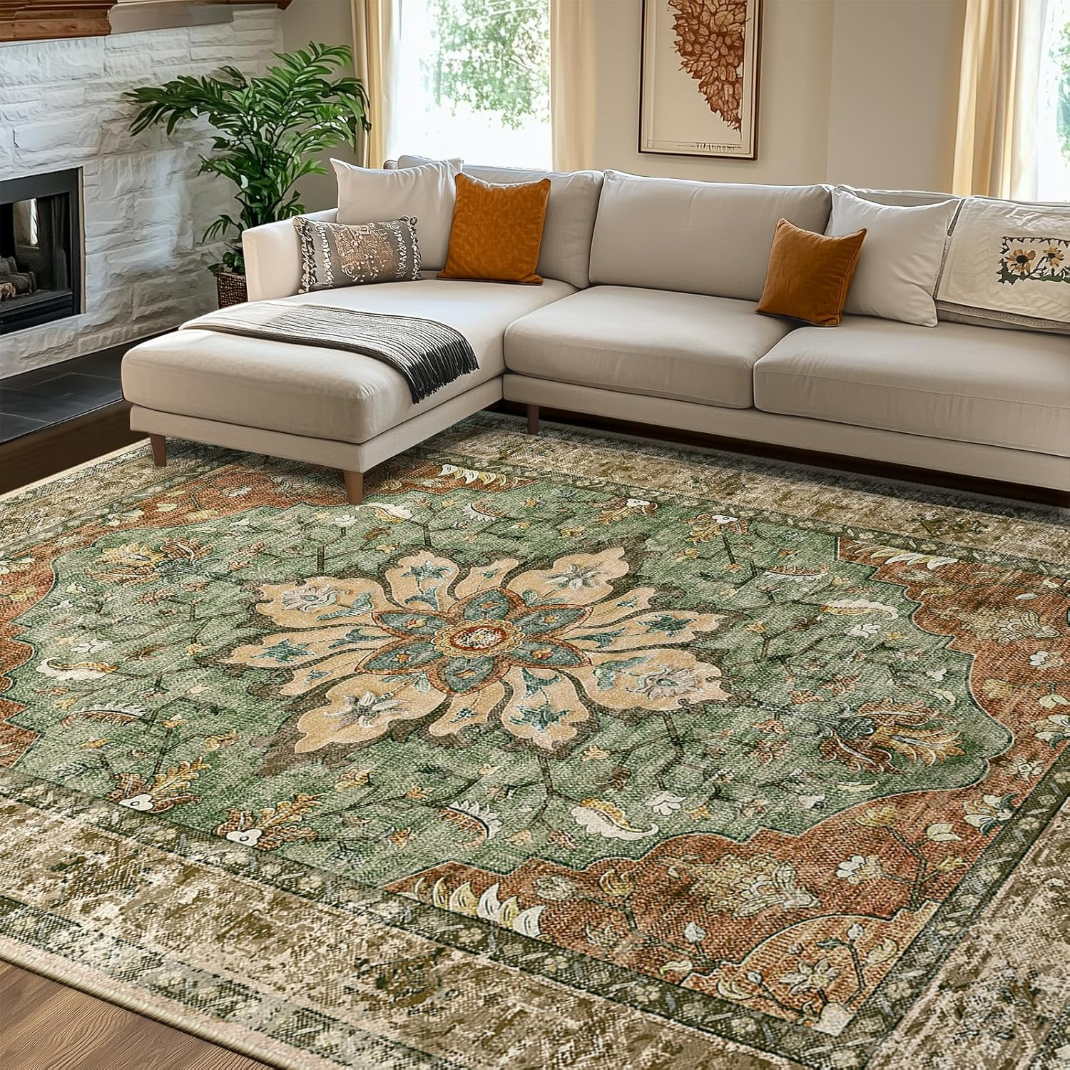 RELEANY Washable Non-Slip Rug