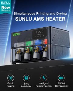 SUNLU AMS Heater for Bambu Lab AMS Gen 1 | 4-Spool Active Filament Dryer with Smart Humidity Control | Drying While Printing | Fast 70°C Heating | Easy Plug & Play Install (AMS Not Included)