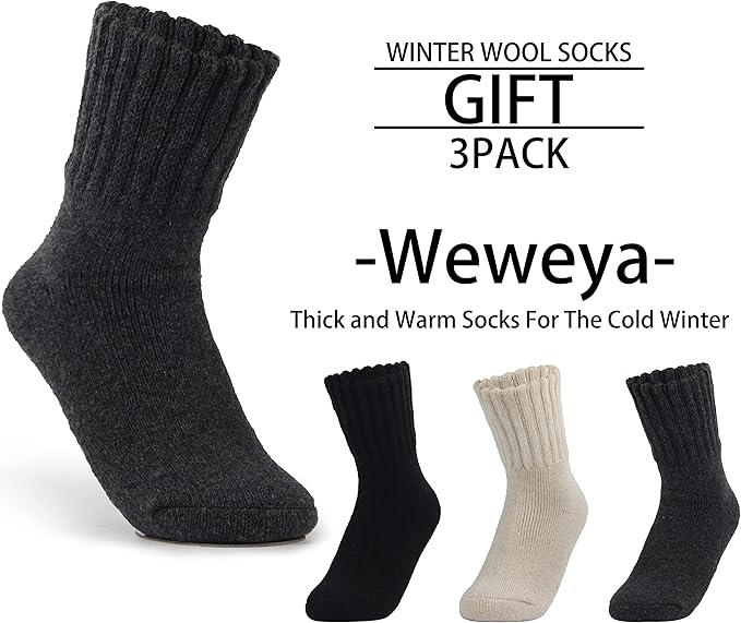 Weweya Boot Socks for Women - Thick Winter Knit Warm Socks - Gifts for Women