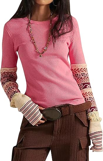 Women Waffle Knit Floral Cuffs