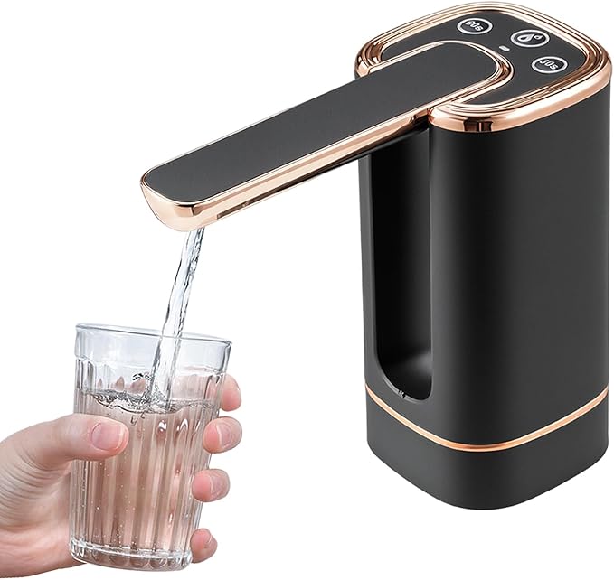5 Gallon Water Dispenser for 5 Gallon Bottle, Electric Water Dispenser Pump - USB-C Rechargeable, 1200mAh Battery, Portable for Home, Office, Camping (Rose Gold)