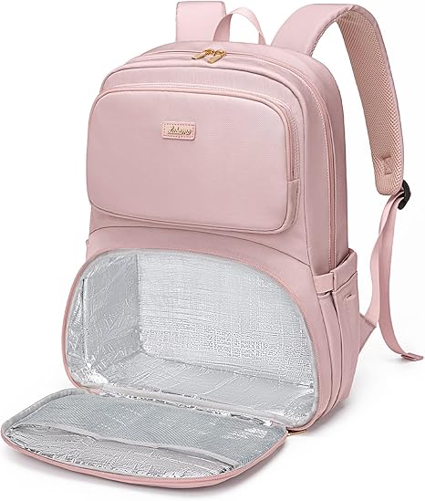 Lunch Backpack for Women Men, 16 Inch Laptop Backpack with Lunch Compartment, Water Resistant Lunchbox Back Pack Meal Prep Cooler Bags Insulated for Nurse Work Teacher Travel
