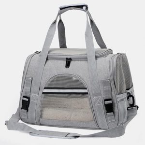 Pet Carrier Airline Approved Pet Carrier for Medium &Small Cat Rabbit and Dogs, Small Airline Approved Cat Pet Travel Carrier(Grey)