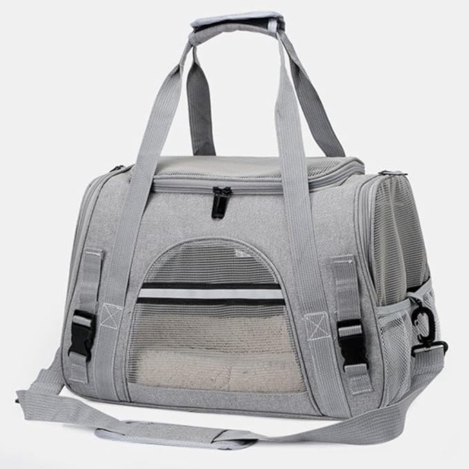 Pet Carrier Airline Approved Pet Carrier for Medium &Small Cat Rabbit and Dogs, Small Airline Approved Cat Pet Travel Carrier(Grey)