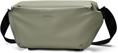 Seektop 6L Waterproof Sling Bag for Men, Expandable Crossbody Backpack with Magnetic Buckle & Luggage Strap, Lightweight for Travel, Gym, Work