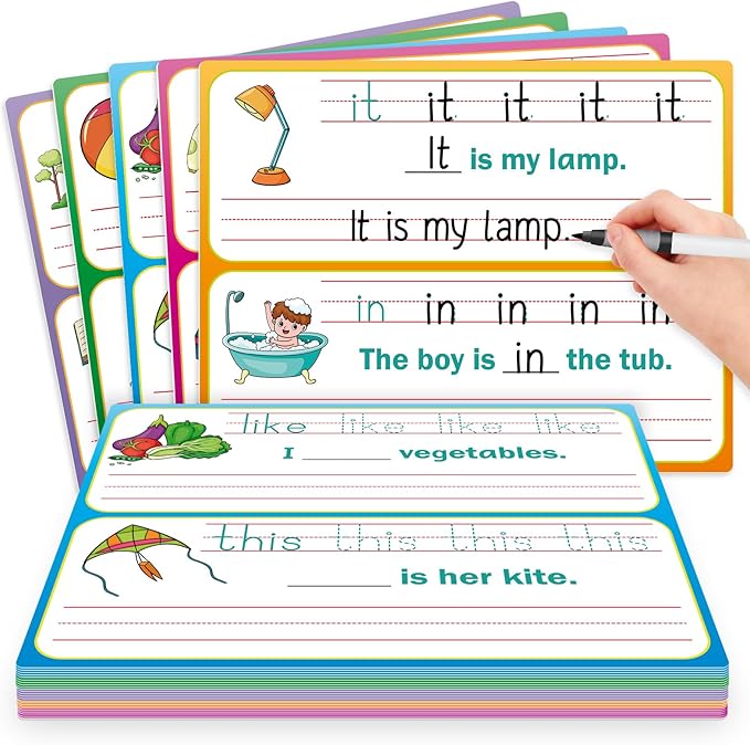 Sight Words Flash Cards Sentence Building for Kids, Handwriting Practice Writing Tracing Phonics Flash Cards,Preschool Kindergarten 1st Grade Learning Activities Homeschool Speech Therapy