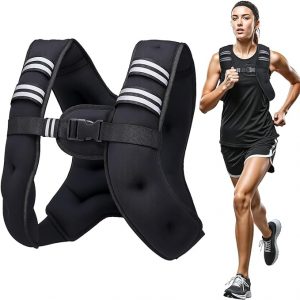 Weighted Vest for Men Women, 12lbs Adjustable Running Vest with Reflective Stripe, Comfortable Body Weight Vests for Workout, Strength Training, Running, Walking, Jogging