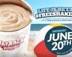 Wayback Burgers – Free Junior Milkshake On June 20th