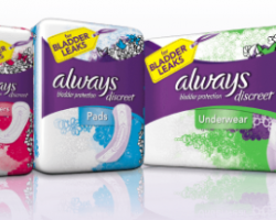 Free Always Discreet Underwear or Liners and Pads Sample + Coupon
