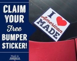 Free "I Love American Made" Bumper Sticker