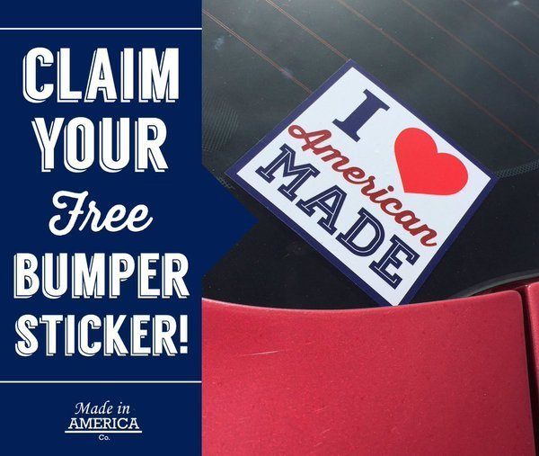 Free &quot;I Love American Made&quot; Bumper Sticker MSB