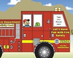 Kids Fire Truck Foldup Activity Sheet