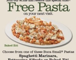 Buca Di Beppo – Free Pasta Entree Now & On Your Birthday