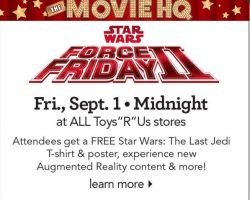 Toys R Us – Free Star Wars Shirts & Posters At Midnight