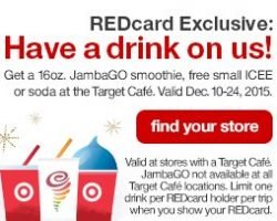 Free Drinks For Target Card Holders On Every Visit (Reminder)